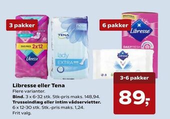 Kvickly Libresse eller Tena tilbud