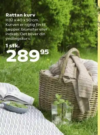Kvickly Rattan kurv tilbud