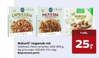 Kvickly Naturli' vegansk ret tilbud