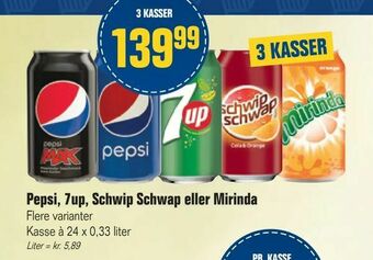 Otto Duborg Pepsi, 7up, Schwip Schwap eller Mirinda tilbud