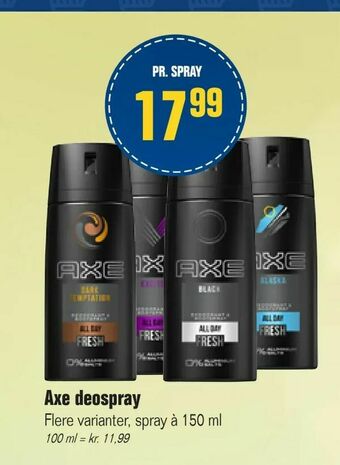 Otto Duborg Axe deospray tilbud