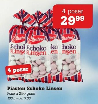 Poetzsch Padborg Piasten Schoko Linsen tilbud