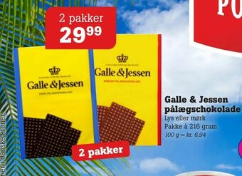 Poetzsch Padborg Galle & Jessen pålægschokolade tilbud