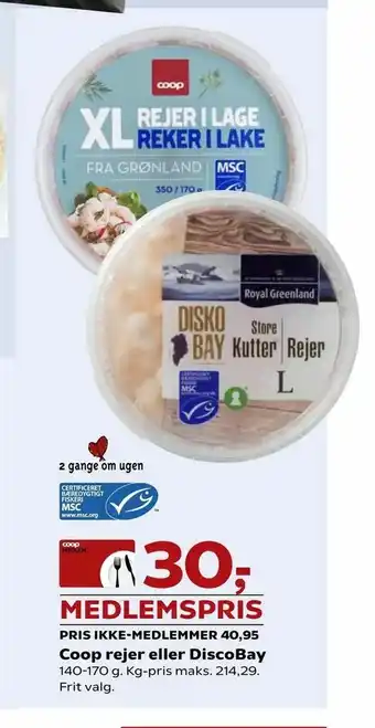 SuperBrugsen Coop rejer eller DiscoBay tilbud