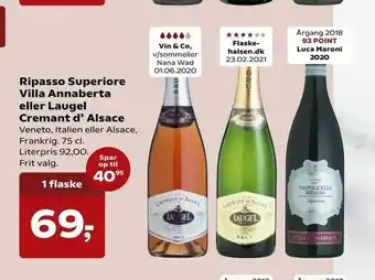 SuperBrugsen Ripasso Superiore Villa Annaberta eller Laugel Cremant d' Alsace tilbud