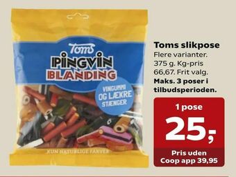 SuperBrugsen Toms slikpose tilbud