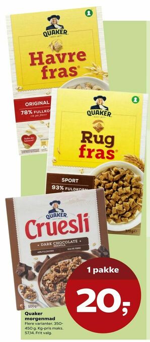 SuperBrugsen Quaker morgenmad tilbud