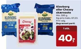 SuperBrugsen Klovborg eller Cheasy skæreoste tilbud