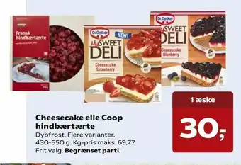 SuperBrugsen Cheesecake elle Coop hindbærtærte tilbud