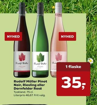 SuperBrugsen Rudolf Müller Pinot Noir, Riesling eller Dornfelder Rosé tilbud