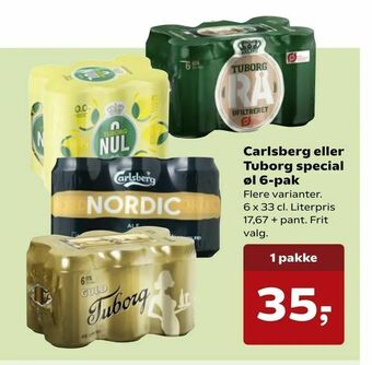 SuperBrugsen Carlsberg eller Tuborg special øl 6-pak tilbud