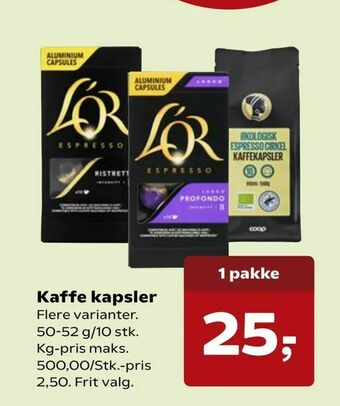 SuperBrugsen Kaffe kapsler tilbud