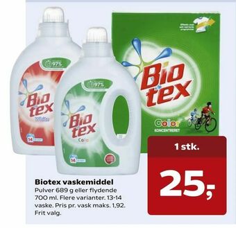 SuperBrugsen Biotex vaskemiddel tilbud
