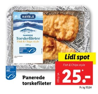 Lidl Havblå torskefilet tilbud