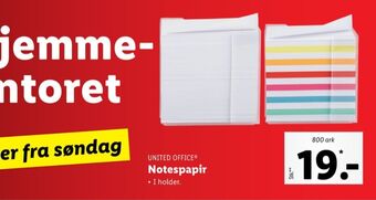 Lidl United office notesblok tilbud