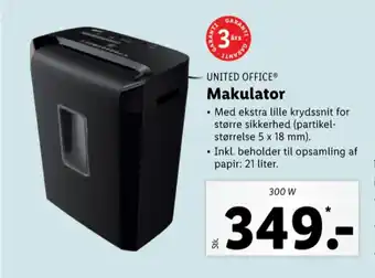 United office makulator