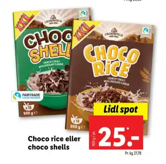 Lidl Choco shells morgenmadsprodukt tilbud