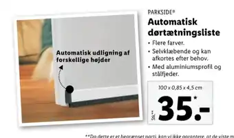 Lidl Parkside tætningsliste tilbud