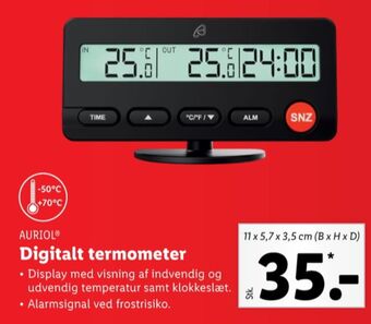 Lidl Auriol termometer tilbud