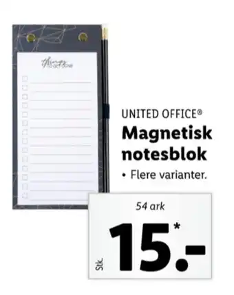 Lidl United office notesblok tilbud