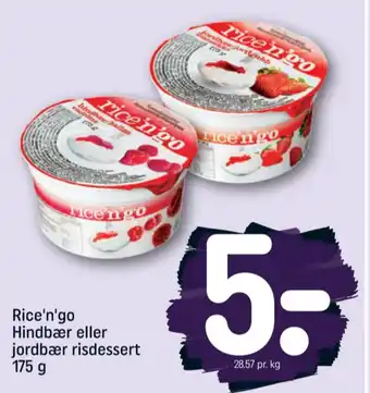 Rice'n'go dessert hindbær