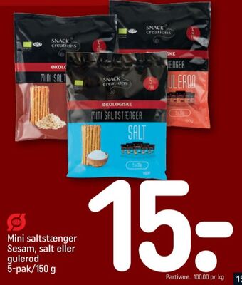 REMA 1000 Snack creations saltstænger tilbud
