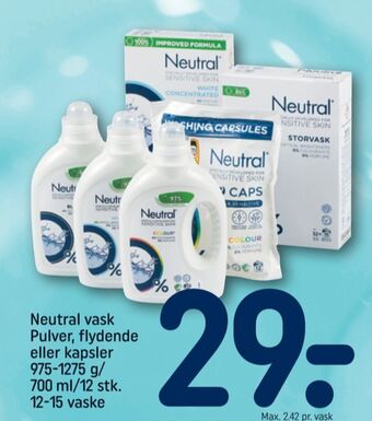 REMA 1000 Neutral vaskepulver tilbud