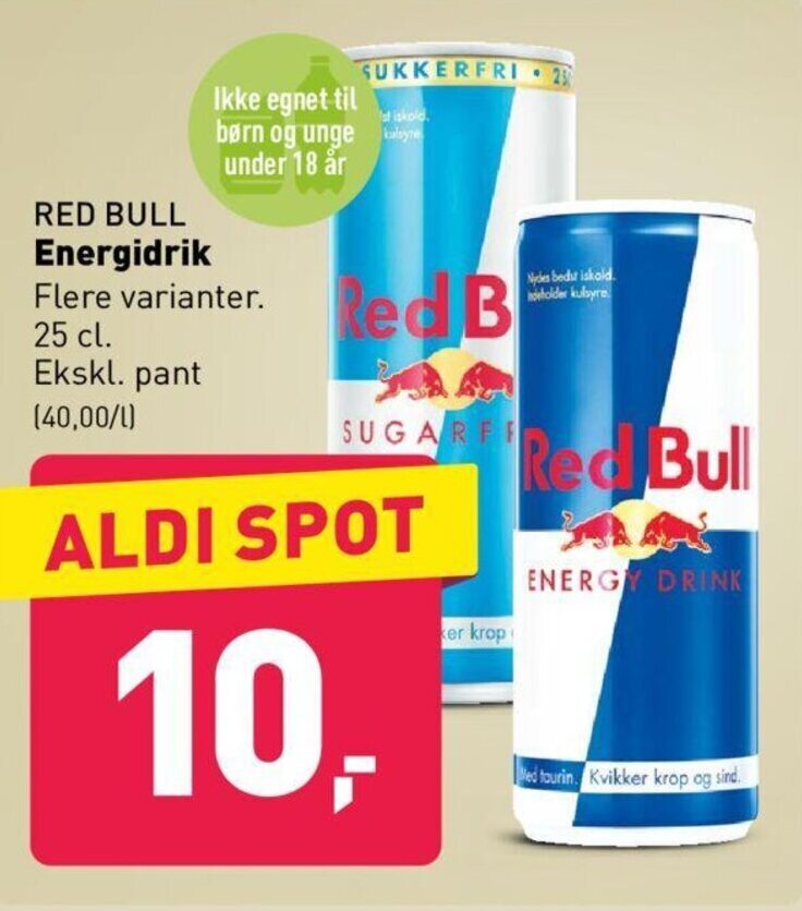 RED BULL energidrik tilbud hos ALDI