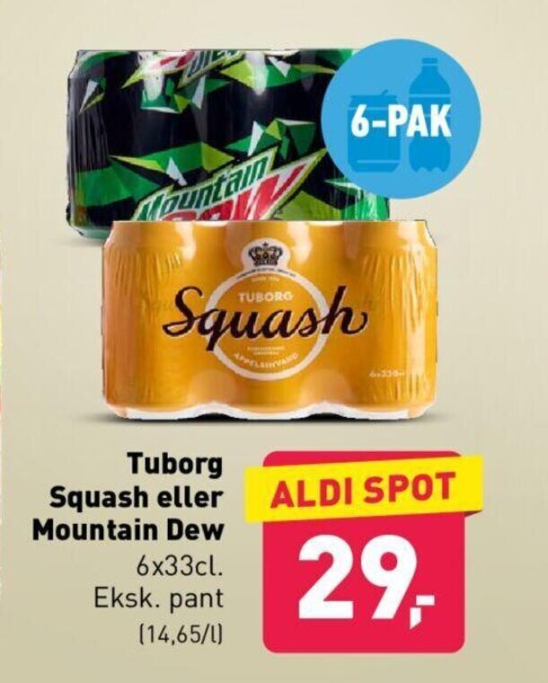 squash eller mountain dew tilbud hos ALDI