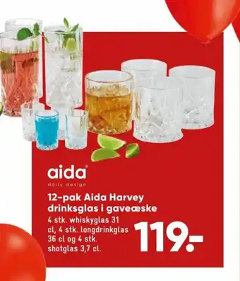 Bilka 12-pak aida harvey drinksglas i gaveæske tilbud