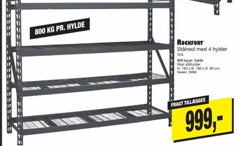 Harald Nyborg Stålreol med 4 hylder tilbud