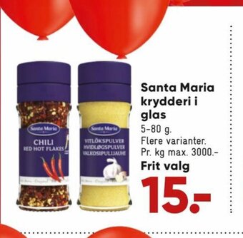Bilka Santa Maria Krydderi i Glas tilbud