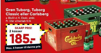 Bilka Grøn Tuborg Tuborg Classic eller Carlsberg tilbud