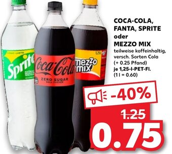 Kaufland Coca-Cola, Fanta, Sprite oder Mezzo Mix tilbud