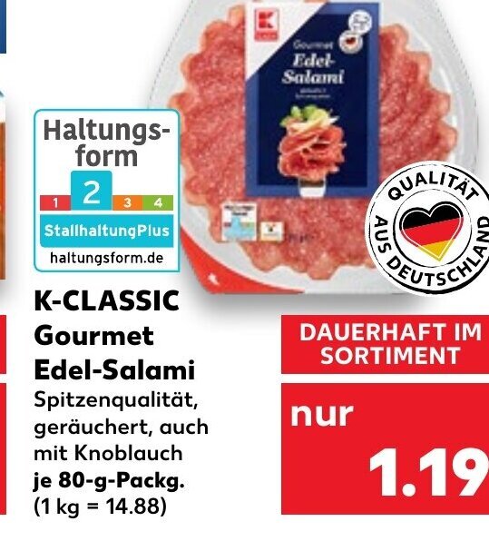 KClassic Gourmet EdelSalami tilbud hos Kaufland