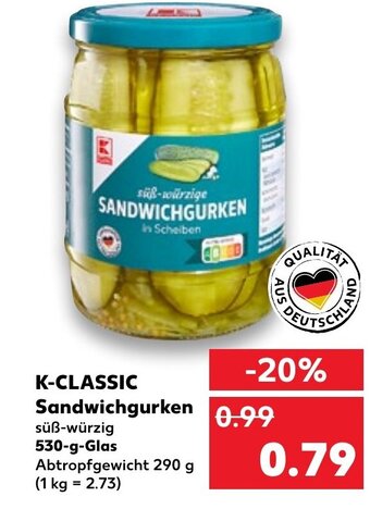 Kaufland K-Classic Sandwichgurken tilbud