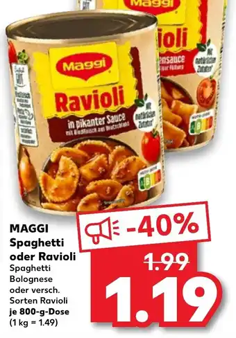 Maggi Spaghetti oder Raviolli