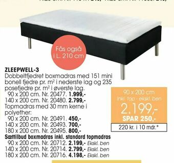 Daells Bolighus Sættilbud boxmadras inkl. standard topmadras tilbud