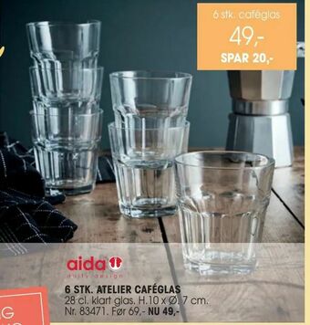 Daells Bolighus 6 stk. atelier caféglas tilbud