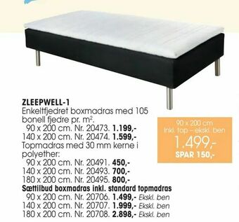 Daells Bolighus Sættilbud boxmadras inkl. standard topmadras tilbud