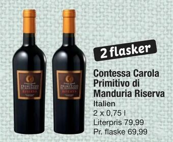 Fakta Tyskland Contessa Carola Primitivo di Manduria Riserva tilbud