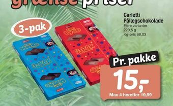 Fakta Tyskland Carletti Pålægschokolade tilbud