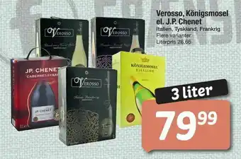 Fakta Tyskland Verosso, Königsmosel el. J.P. Chenet tilbud