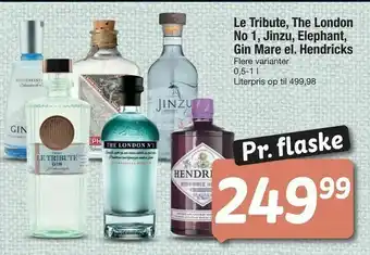 Fakta Tyskland Le Tribute, The London No 1, Jinzu, Elephant, Gin Mare el. Hendricks tilbud