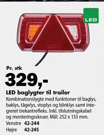 Led baglygte til trailer