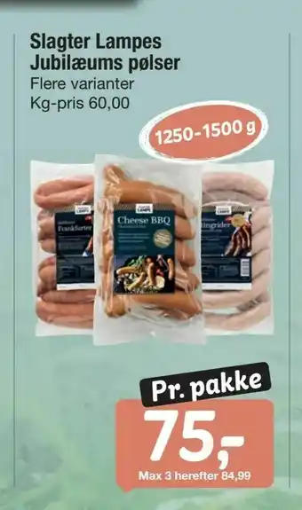Fakta Tyskland Slagter Lampes Jubilæums pølser tilbud