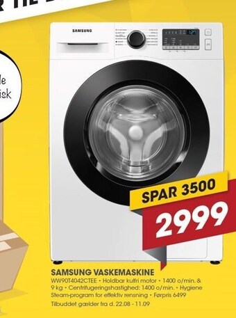 Punkt1 Samsung vaskemaskine tilbud