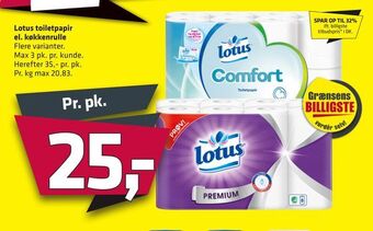 Fleggaard Lotus toiletpapir el. køkkenrulle tilbud