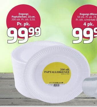 Fleggaard Engangs paptallerken 23 cm tilbud