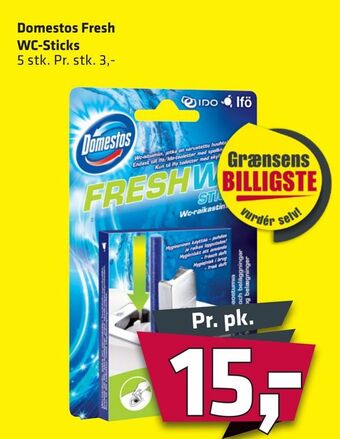 Fleggaard Domestos fresh wc-sticks tilbud